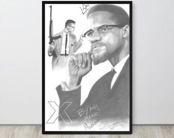 Malcolm X Poster By Any Means Necassery/Wall Art/ArtPrint/ Home Decor