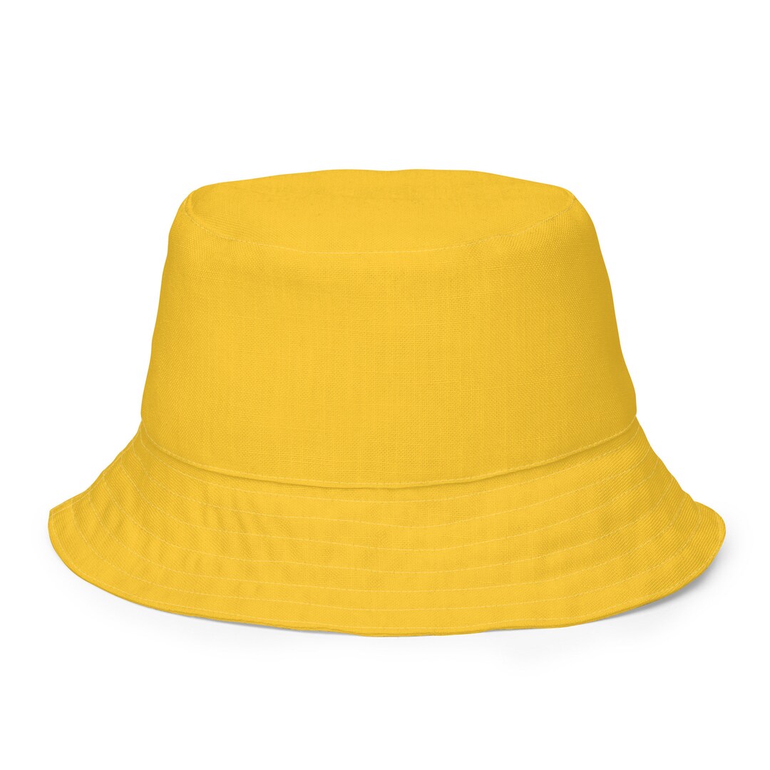 Reversible Bucket Hat Yellow Etsy
