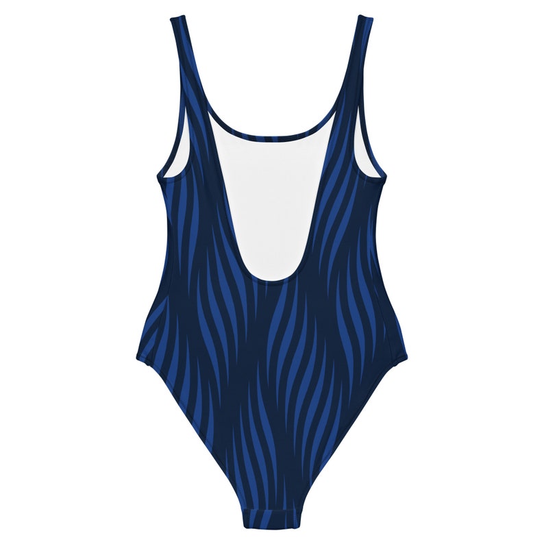 One-piece Swimsuit Blue Wave With Chlorine-resistant Fabric - Etsy