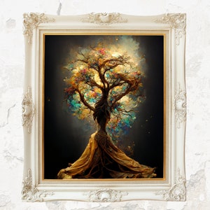 Fantasy Female Tree of Life | Mother Nature |  | Gaia Goddess | Magical-Fantasy | Digital Download Printable | Wall Art | 11 sz |#7