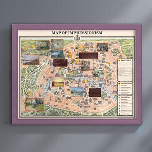 Carte d'art impressionnisme de Paris en téléchargement numérique | impression d'histoire de l'art de style vintage | Décoration murale de peintres et artistes français | Affiche éducative