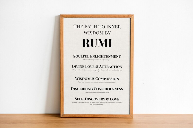 Compassion Rumi Rumi Wisdom Quotes Poster, Inner Peace Principles (digital Download) - Etsy