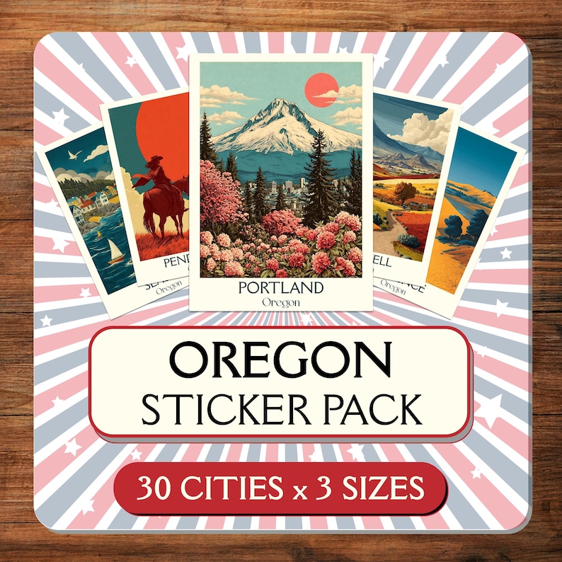 30 Oregon Travel Stickers | Portland, Cannon Beach and More | Digital ...