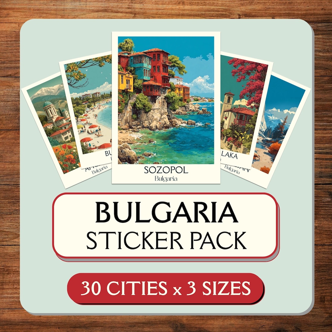 Vintage Bulgaria Travel Stickers: Sofia Planner Decals (PNG & PDF ...