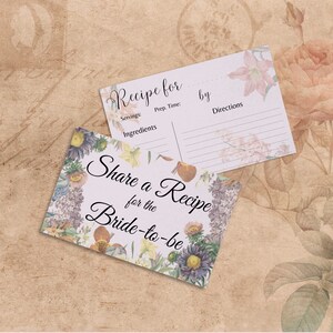 Brautparty Rezept Karte, Frühlingsblumen Design (Instant Download)