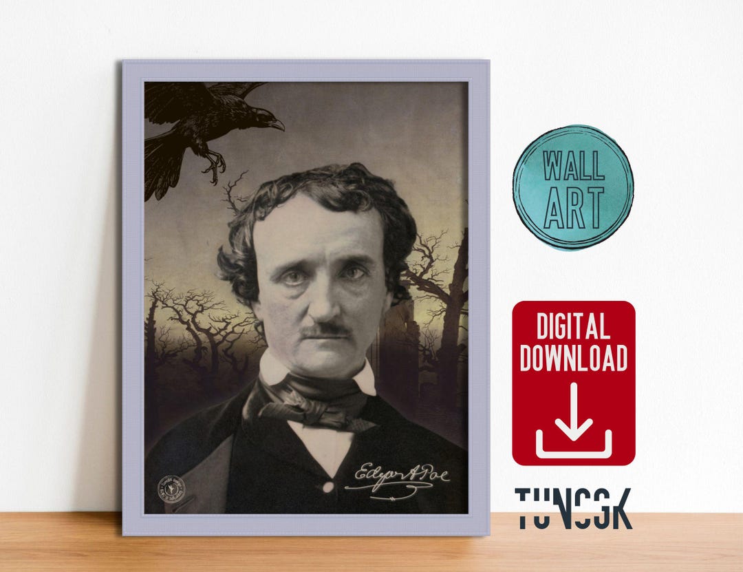 Edgar Allan Poe Gothic Poster | Digital Download Wall Art Prints | 5 ...