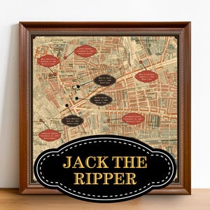 Viktorianische London Whitechapel & Jack the Ripper Opfer Historische Karte | Digitaler Download | Wahre Krimi-Recherche | Lehrreiche Infografik