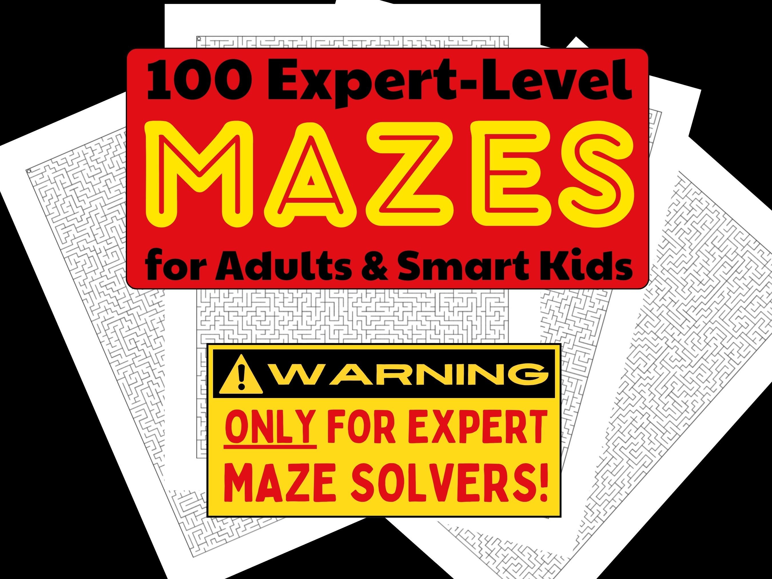 100 Expert-level Maze Puzzles for Adults (PDF & JPEG) - Etsy
