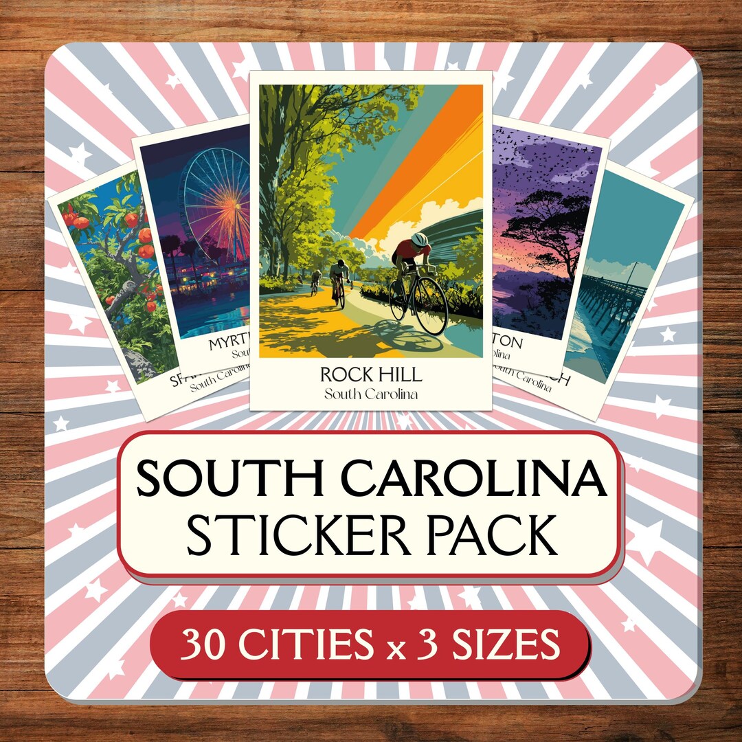 Sc Llr Sticker South Carolina Travel Stickers: Vintage Palmetto State Collection ...