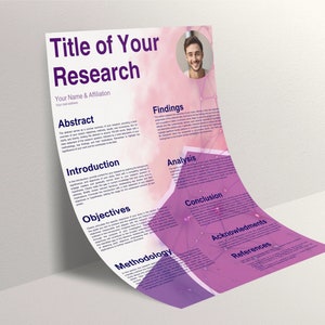 Academic Research Poster Template Canva, A0 A1 A2 Size, Vertical ...