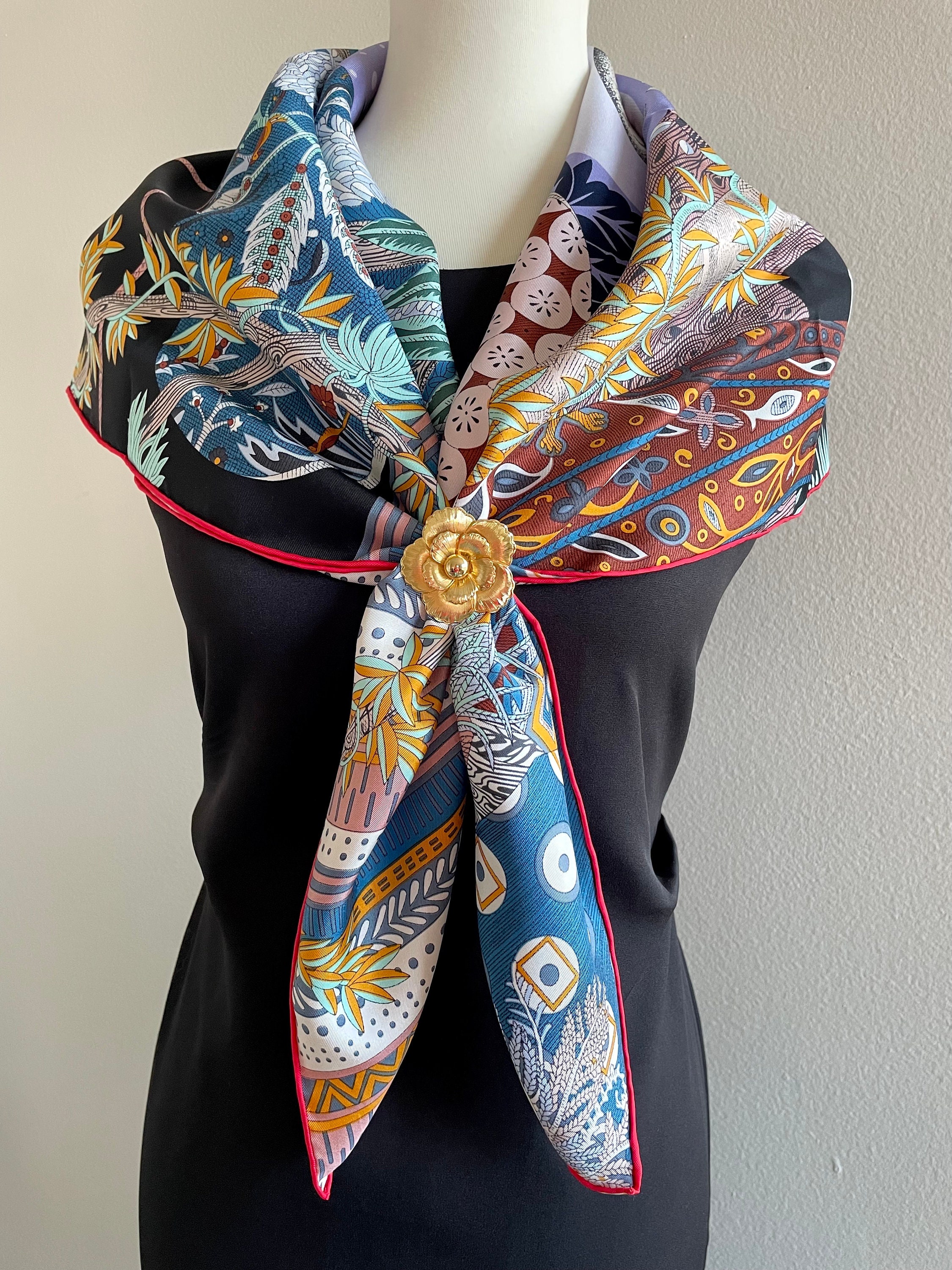 [JILLSTUART]★PATTERN SILK SCARF Extra large silk scarf - multicolor - 47x47