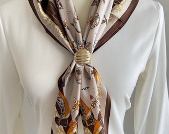 100% Silk Scarf Square Pure Silk Bandana Mulberry Silk Hair Head Scarf 27”x 27” 70x70cm Beige Various Feathers Silk Scarf Gifts for Her Mom