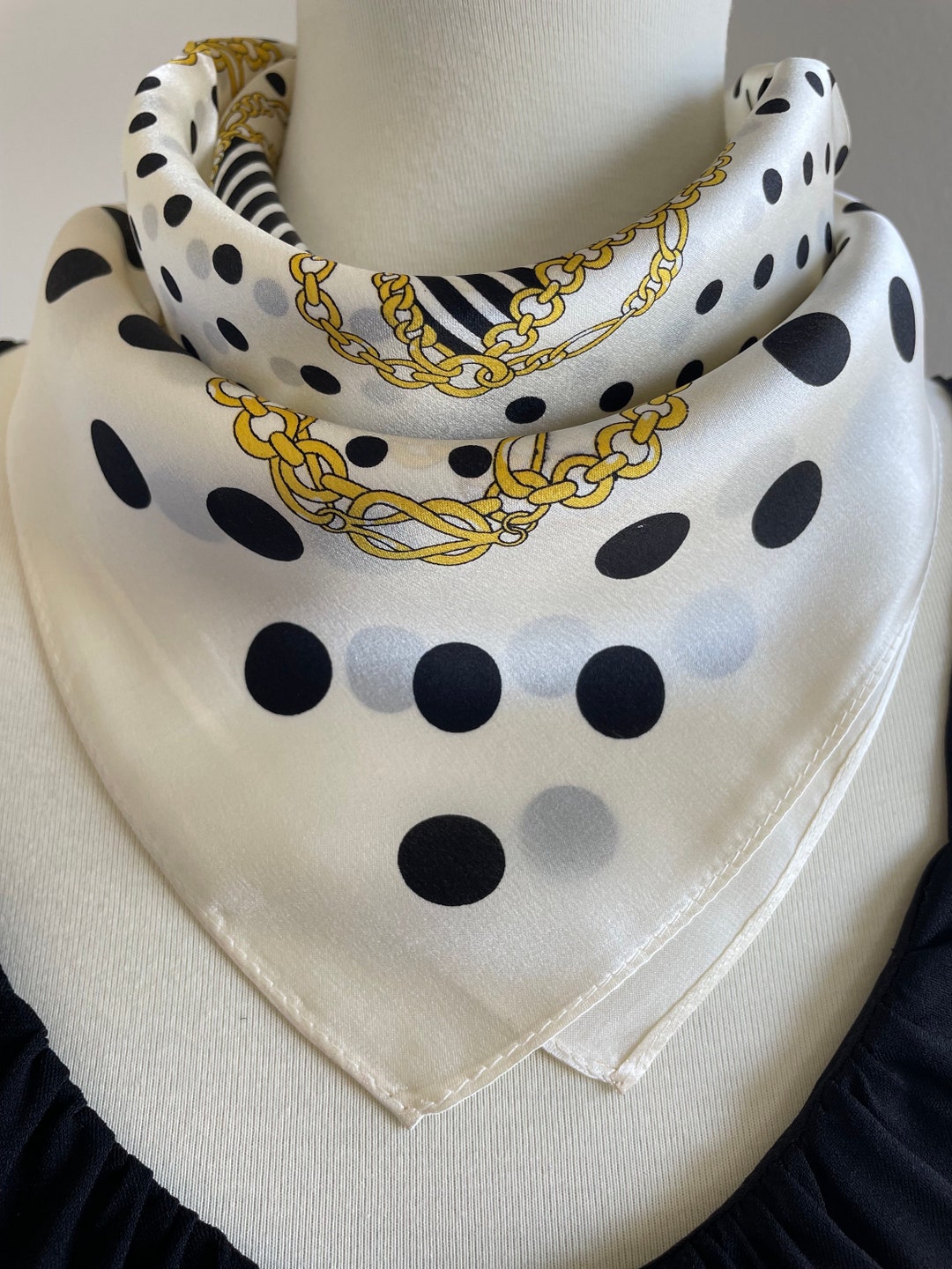 100 Silk Square Scarf Mulberry Silk Bandana Neck Hair Bag Silk Scarf 21x21 55x55cm Polka Dots