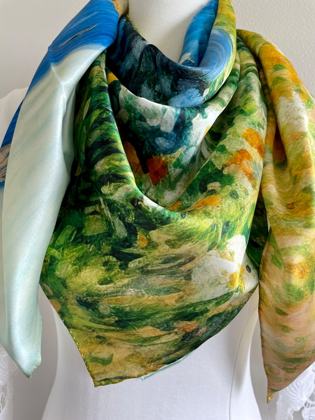 LARGE CRYSTALLED SILK SQUARE SCARF OLÉ OLÉ
