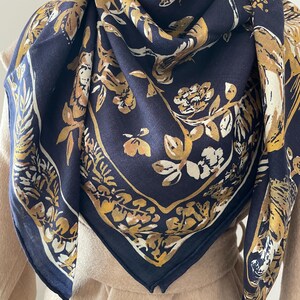 Navy and Gold Scarf - Etsy display picture 3