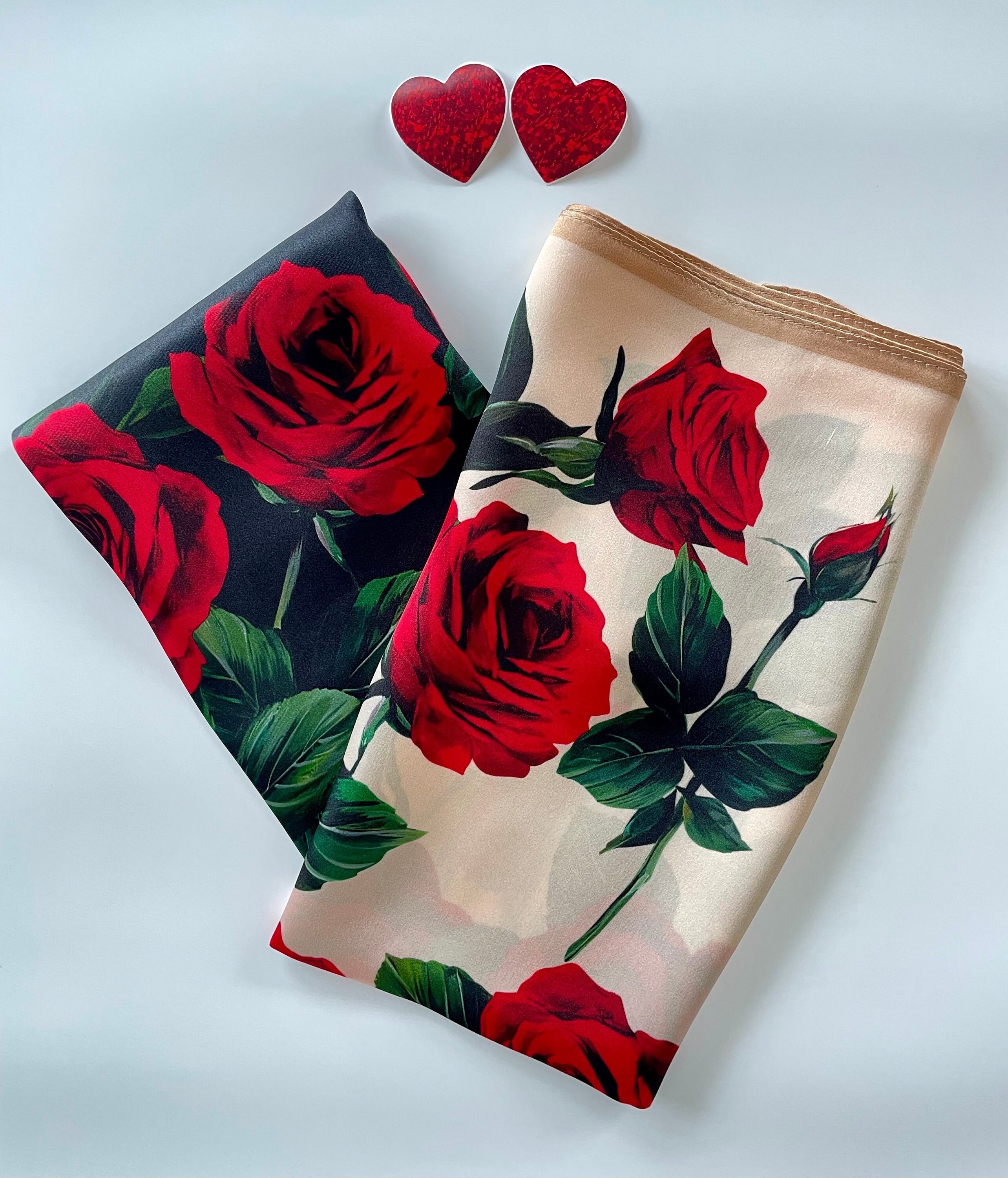 Red Rose Scarf - Belt & Tie Hanger, Portable Closet Organizer
