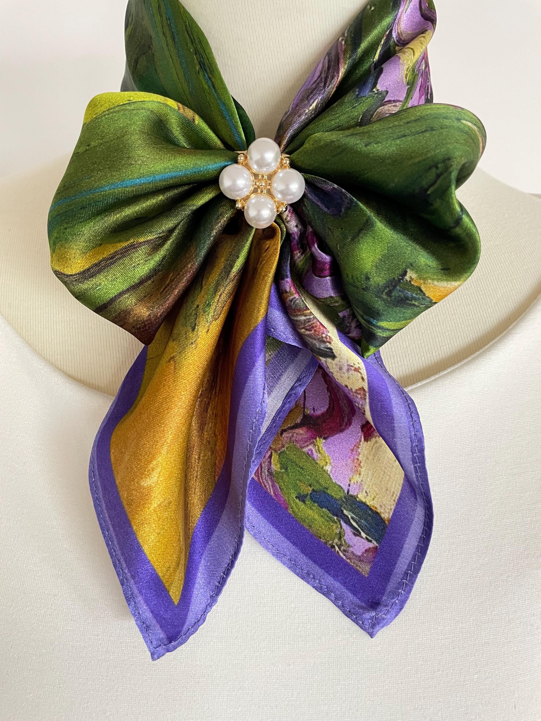 JEYORZY 4 Seidenschals Maulbeerseide - Vielseitig Als Haarband, Halstuch, Taschenband