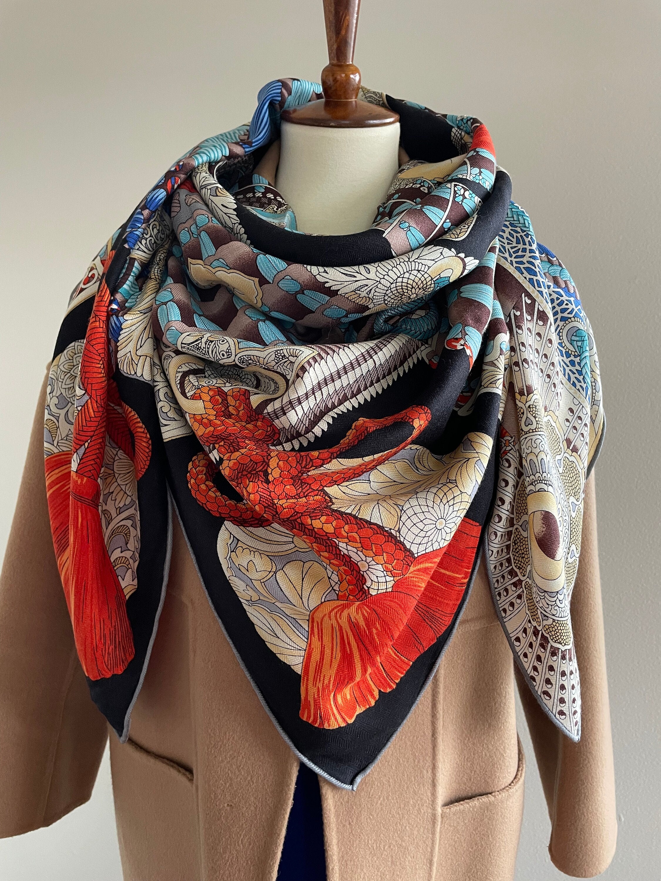 2024 NEW Cashmere Wool Silk Scarf 140 Designer Square Herm Large Foulard  Pashmina Shawls for Women Paris Cape Hijabs Accessory