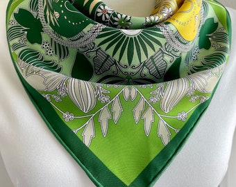 Écharpe Irlande Trèfle Vintage 80's 90's - Collector - Vert - Unisexe