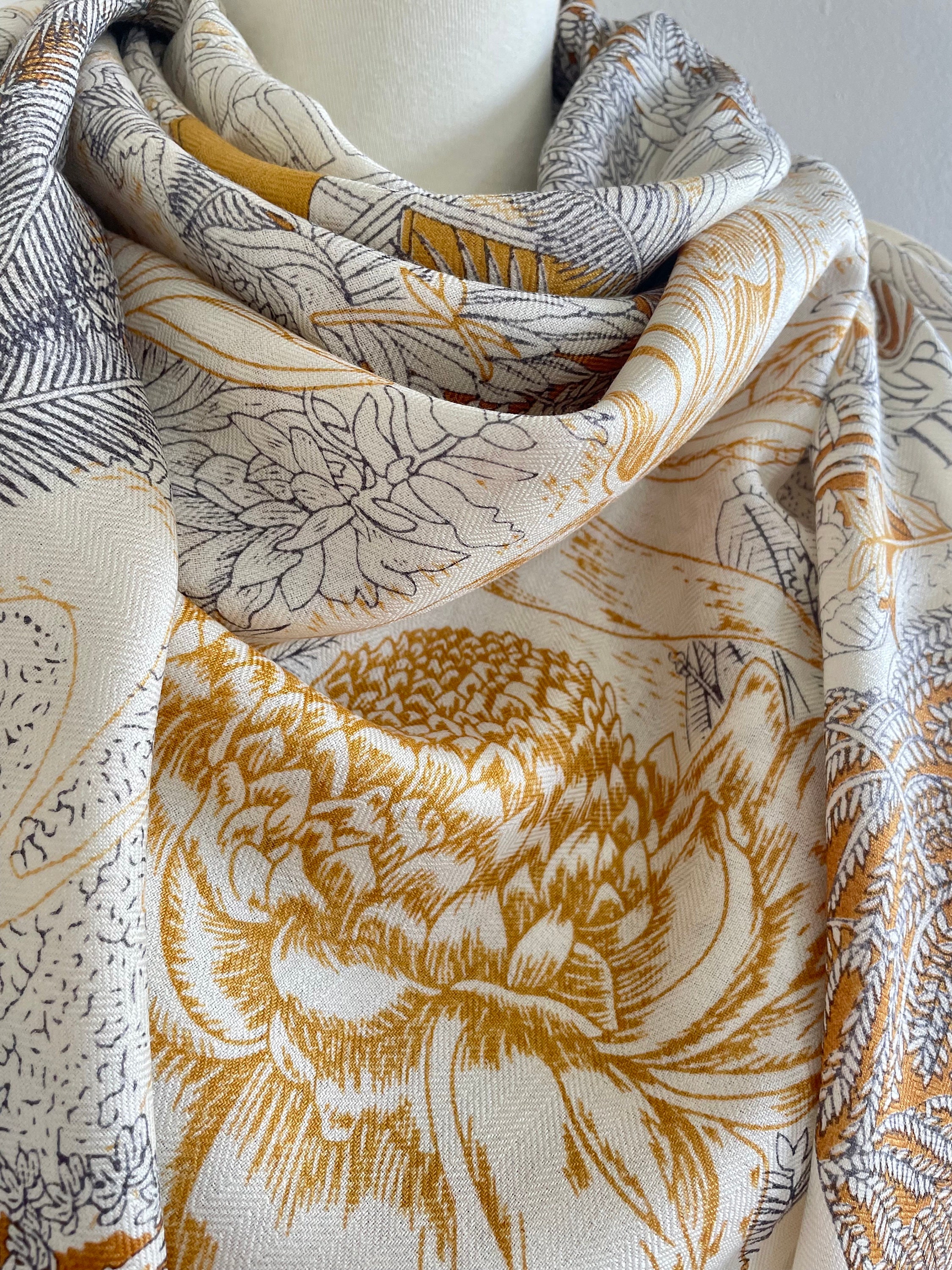 Wool Silk Scarf Luxury Large Scarf Square Shawl Wrap 55x55