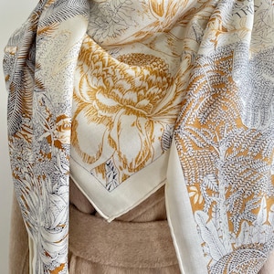 Luxe Silk Twill Scarf- Boxwood Parterre main image 1