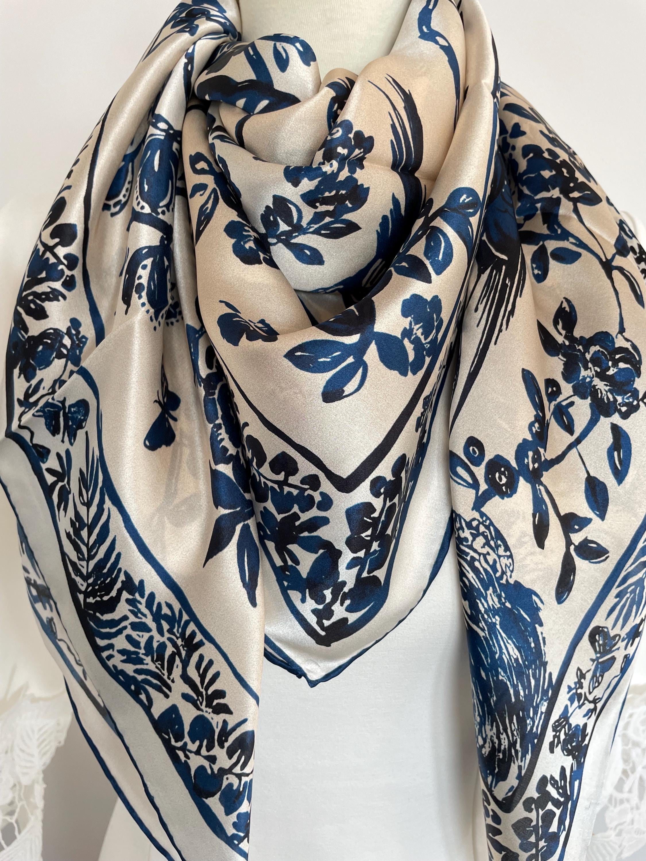 100% Silk Scarf Square Pure Silk Shawl Large Silk Hair Head  display picture 1