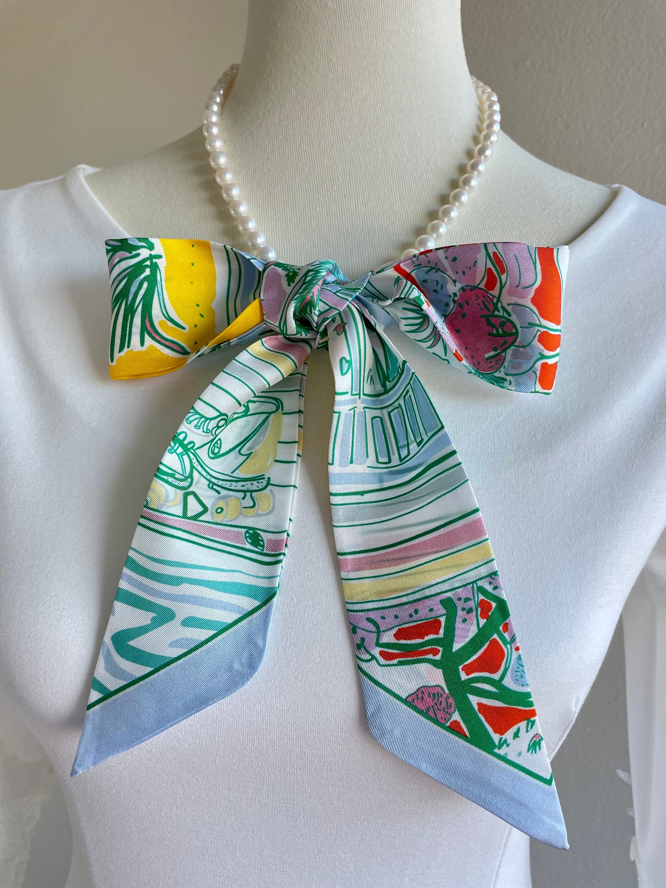 100 Silk Skinny Scarf Pure Silk Twill Scarf Bag Handle Cover Etsy