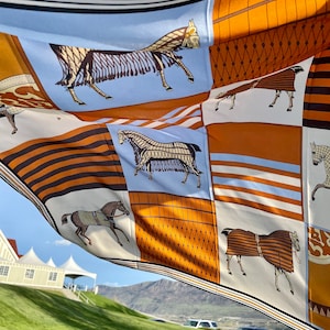 100% Silk Twill Scarf Shawl Silk Bandana Hair Head Scarf 35x35” 90x90cm Tan Various Horses Large Silk Scarf Square All Season Unisex Gift