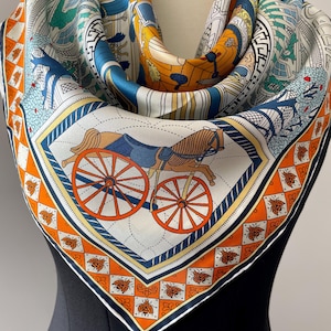 Vintage Silk Designer Scarf - Etsy