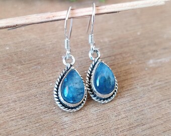 Orecchini Pendenti In Argento S925 Con Lapislazzuli Naturale E Matrice D'Oro - Design Ispirato All'Antico Egitto, Fatti A Mano, 8x6 Mm, Gioielli Unici