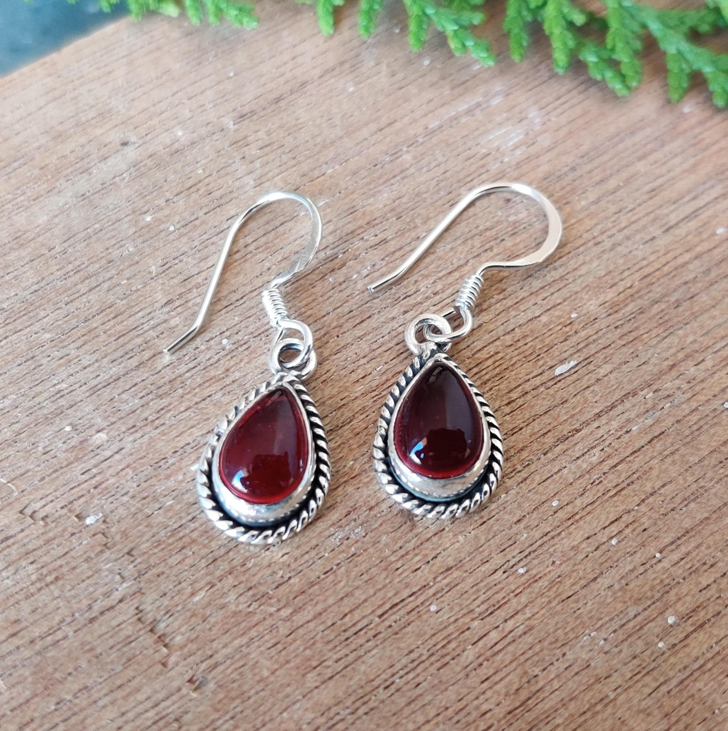 Lapislazzuli naturale orecchini a goccia, cerchio, sfaccettati, 6mm, 925 argento sterlina, 925 argento sterlina