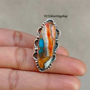 Auster Kupfer Türkis Ring, 925 Sterling Silber Ring, Ehering, Versprechen Ring, Geschenk für Frauen, Silberschmuck, Geschenk für sie