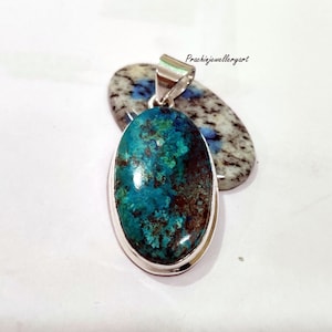Shattuckite Gemstone Sterling Silver Pendant