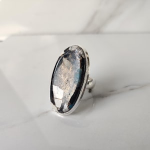 Handmade Kingman Turquoise Ring: Sterling Silver Engagement Jewelry Cavansite