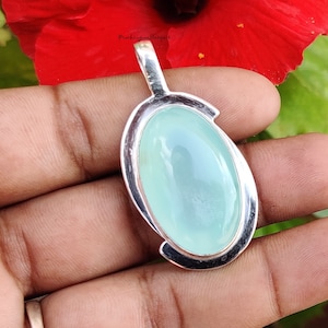 Aquamarine Pendant 925 Sterling Silver Pendant Malachite Gemstone Aquamarine Handmade Silver Gemstone Jewelry Aquamarine Pendant ,Gift Items