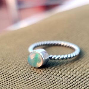 Handgemachter Oval Opal 925er Silber Ring: Boho Edelstein Schmuck