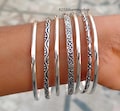 925 Sterling Silver Bangles, 7 Set Bangles, Stackable Bangles, Silver Bangle for Her~ him, Handmade Bangles for Gift on Christmas,*** product logo