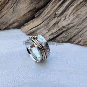 925er Sterling Silber Spinner Ring: Boho Angst Fidget Ring