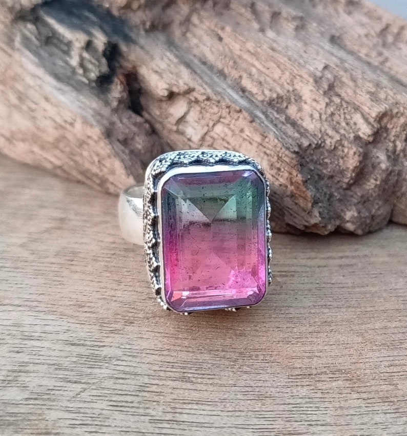 Pink Tourmaline Ring, 925 Sterling Silver Ring, Gemstone Ring