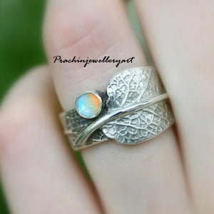 Moonstone Silver Spinner Ring: Handmade 925 Sterling Silver, Bridal Jewelry