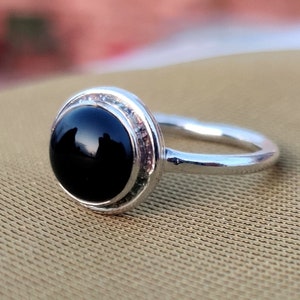 Anello in onice nero fatto a mano: anello in argento sterling boho