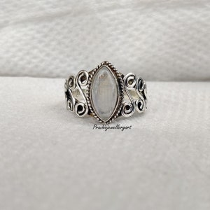 Pear Moonstone Ring, 925 Sterling Silver Ring, Designer Band Ring, Handmade Ring, Gift Ring, Women Ring, Boho Ring,Worry Ring,Silver Jewelry