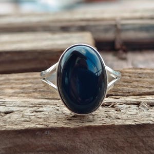 Natural Black Onyx Ring, Dainty Ring, Handmade Ring, 925 Sterling Silver Ring, Engagement Ring, December Birthstone, Promise Ring, Gift Ring