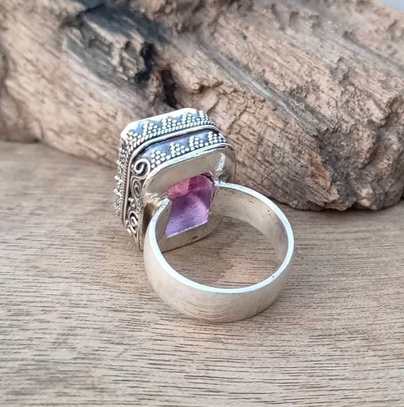 Pink Tourmaline Ring, 925 Sterling Silver Ring, Gemstone Ring