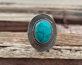 Anello In Pietra Septeriana Fatta A Mano In Argento Sterling 925 Misura