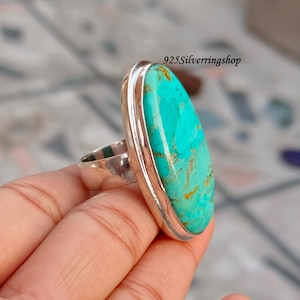Handmade Kingman Turquoise Ring: Sterling Silver Engagement Jewelry image 8
