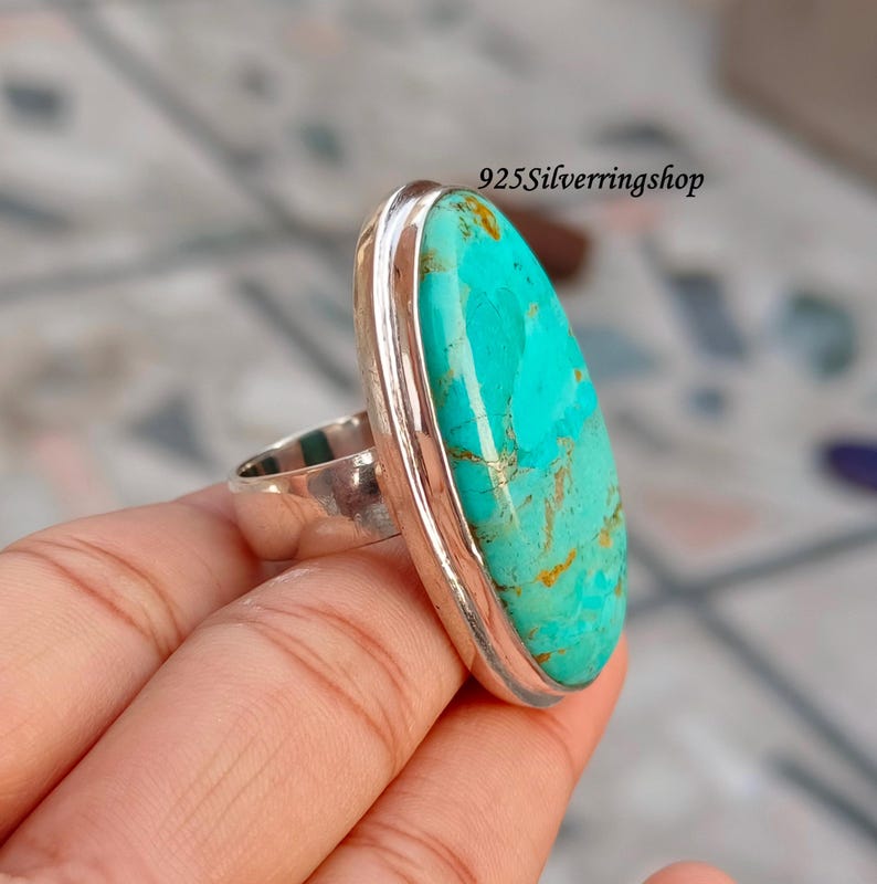 Handmade Kingman Turquoise Ring: Sterling Silver Engagement Jewelry image 8