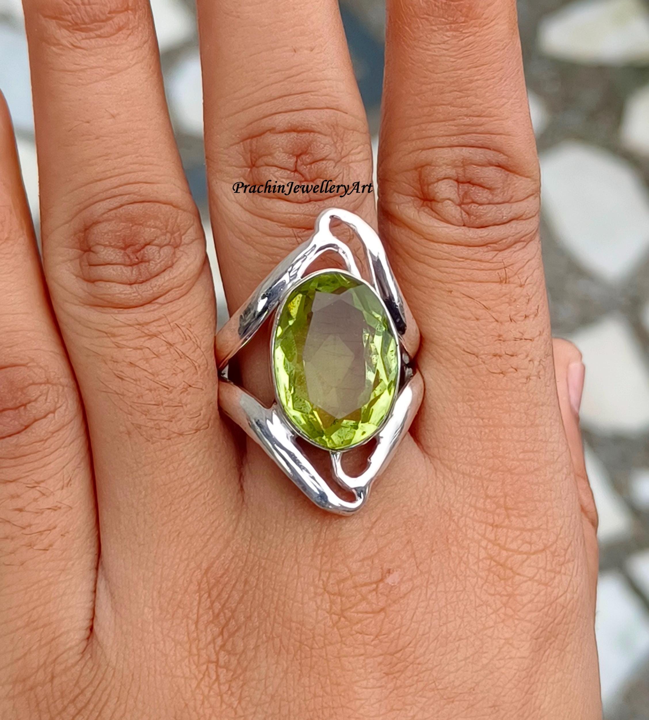 Bague De Charme En Argent Sterling - Avec Pierres Précieuses (total 15.70 Carats) - Taille 7