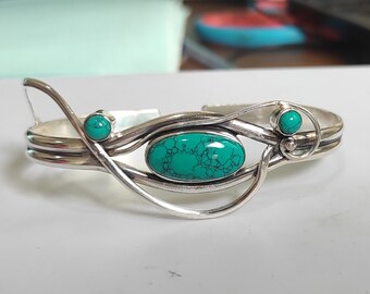 Bracciale Con Turchese In Argento - Dimora Degli Angeli Gioielli - Foto 4