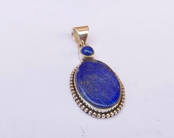 Sterlingzilveren lapis lazuli-hangerketting: handgemaakte minimalistische sieraden